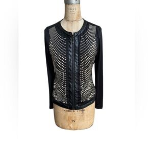 Carmin black studded zippered jacket size M